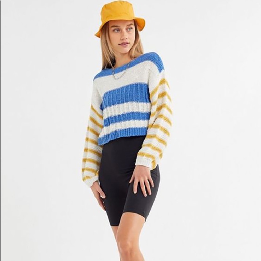 URBAN OUTFITTERS BEAU STRIPED BOAT NECK SWEATER